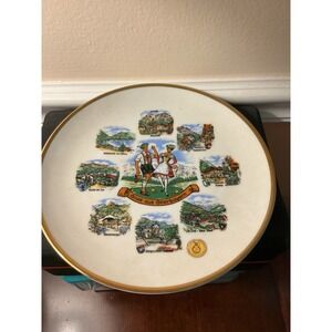 Winterling Schwarzenbach Bavaria Gruss aus Oberbayern Souvenir Plate Gold Rim 7"
